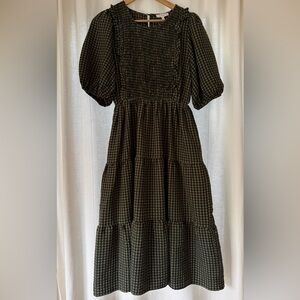 Black & Green Gingham Dress